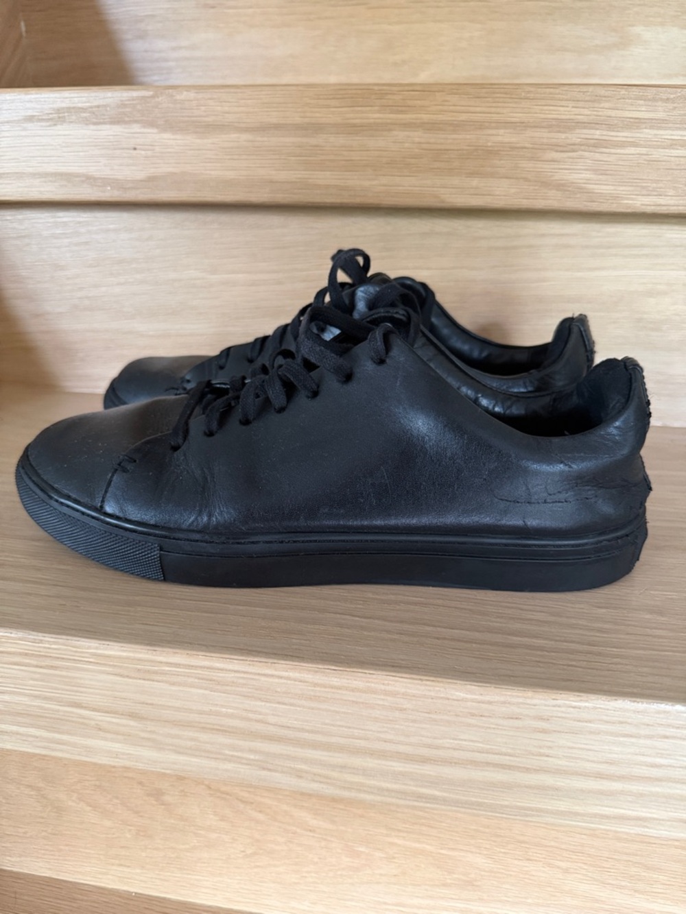 Thursday Boot Company Men's Black Vachetta Leather Low-Top Sneakers Sz 9.5 - Picture 8 of 16